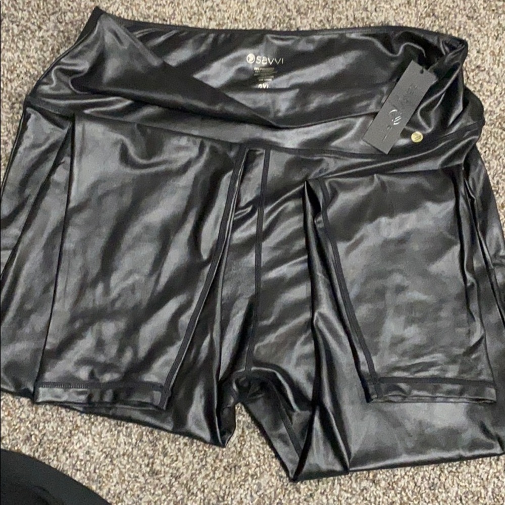 Savvy faux leather leggings brand new